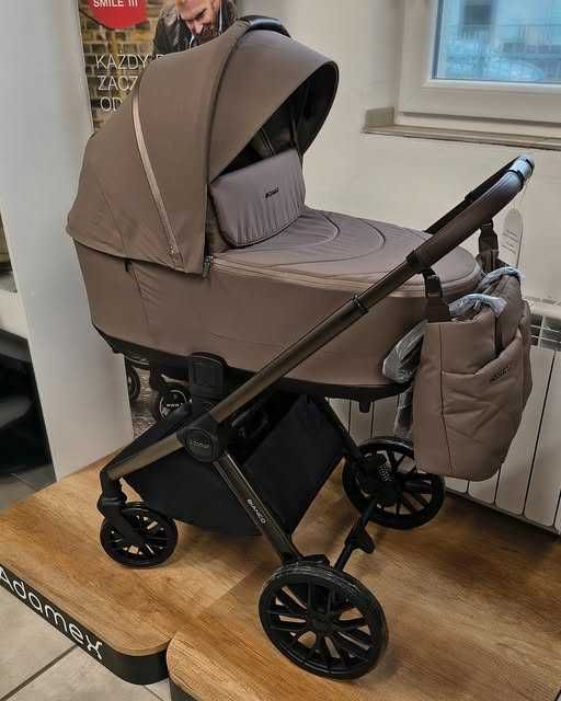 Wózek dziecięcy 2w1 ADAMEX BIANCO Chocolate Fango 2026 Nowość!