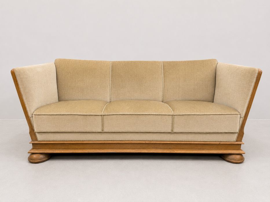 Ładny dębowy zestaw wypoczynkowy Art Deco sofa fotel dowóz wysyłka