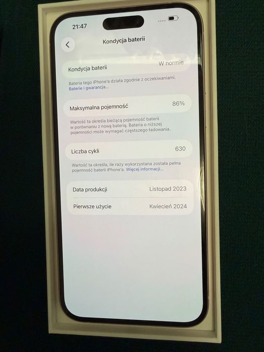 iPhone 15 Plus - w pełni sprawny