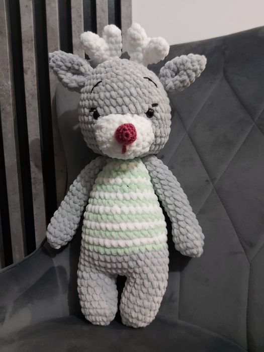 prezent od ręki szydełkowa przytulanka maskotka 44 cm
