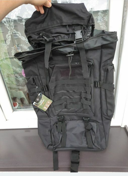 Plecak survivalowy 80L, mocny, czarny