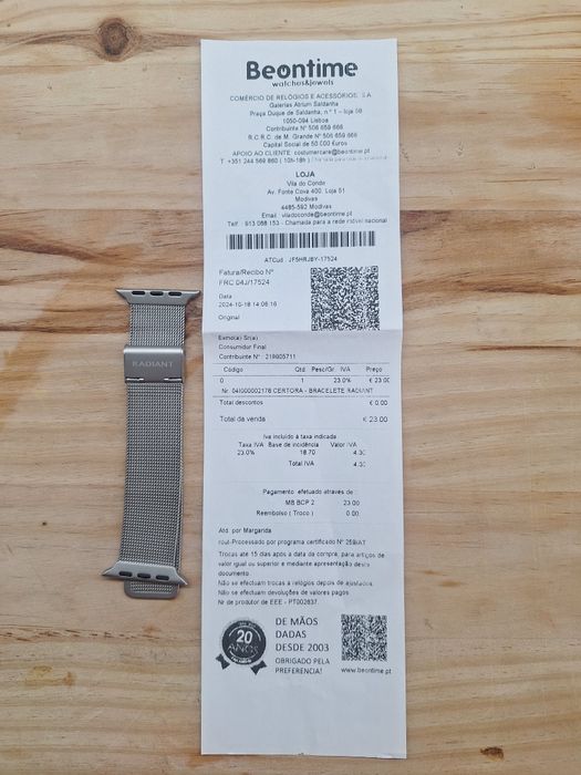 Pulseira malha de aço para relógio Radiante