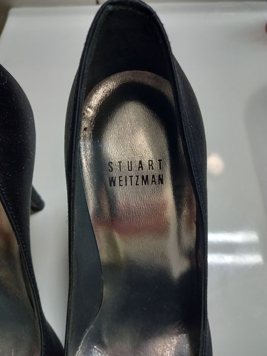 Saparos Stuart Weitzman -Rosario black satin35.5