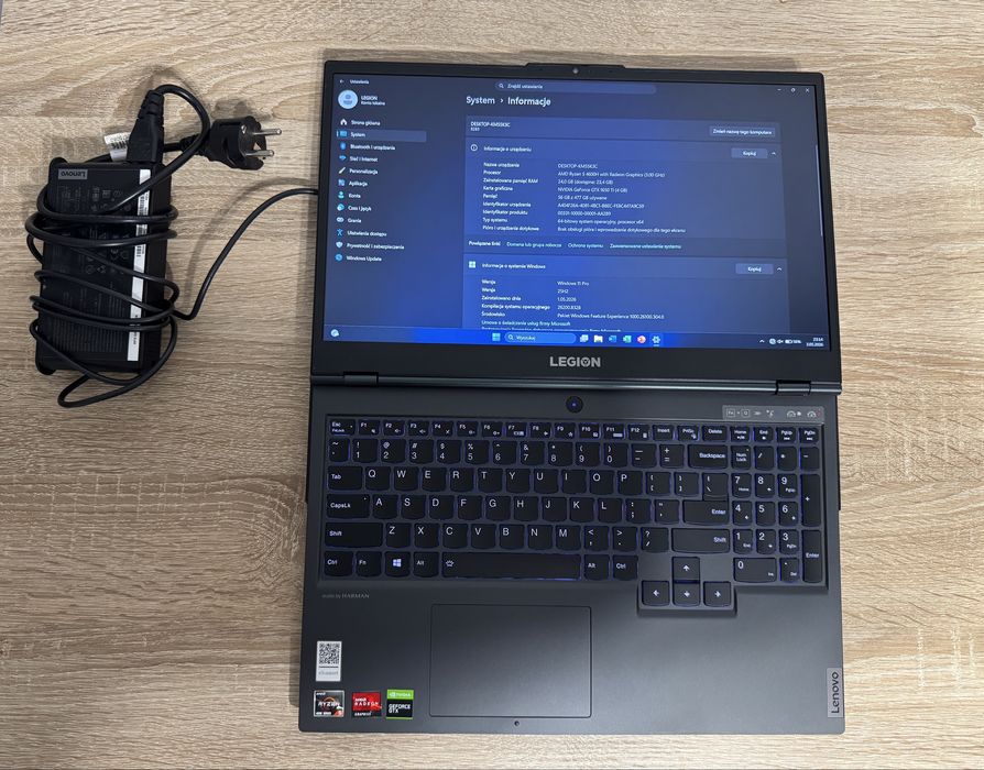 Gamingowy Laptop Lenovo Legion 5 | Ryzen 5 | GTX 1650 Ti | 24GB RAM | SSD NVMe 512GB | Ekran 120Hz | Win 11 Pro