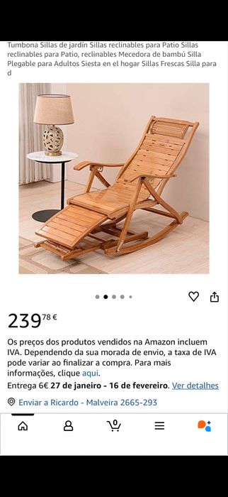 Esperguiçadeira em madeira