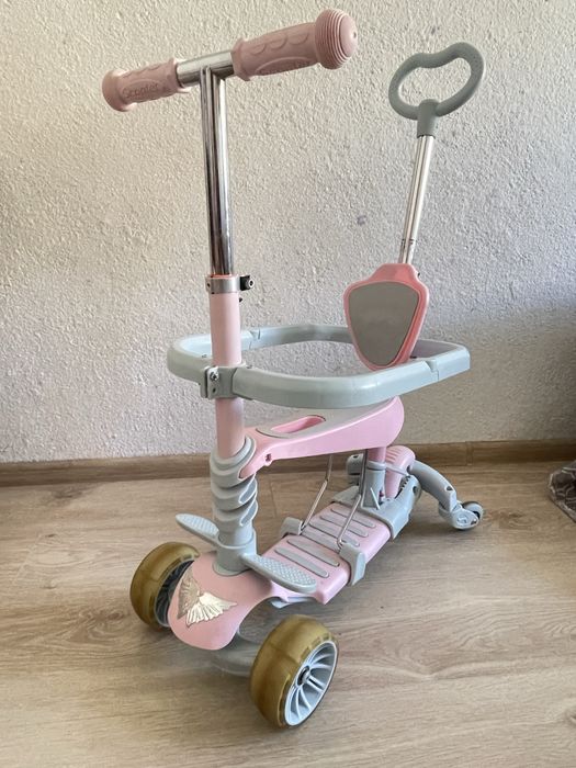 Самокат-трансформер MaxxPro kids дитячий 6в1 рожевий