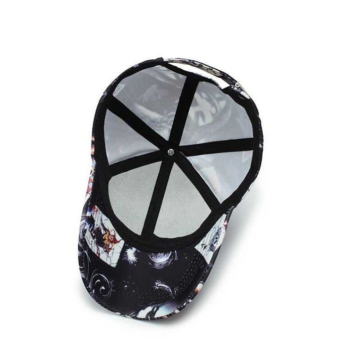 czapeczka z nadrukiem modnym kolorowym w kolorze czarnym