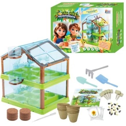 Ботанічні експерименти 2види,теплиця з поливом насіння,набір садівника