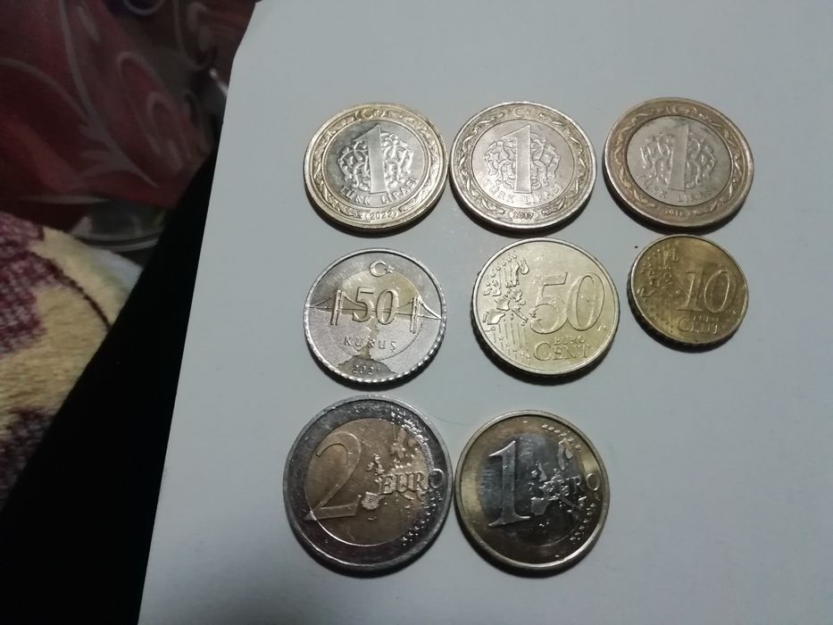 Монеты Евро и Турция