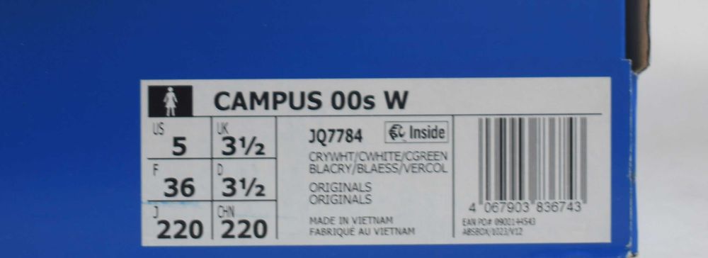 Sneakers adidas Campus 00's W 'Crystal White' JQ7784 roz. 36