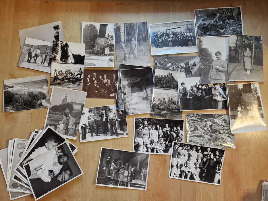 40x Stare zdjęcia czarno białe Duże lata 60-80' 18x13cm rodzina i inne