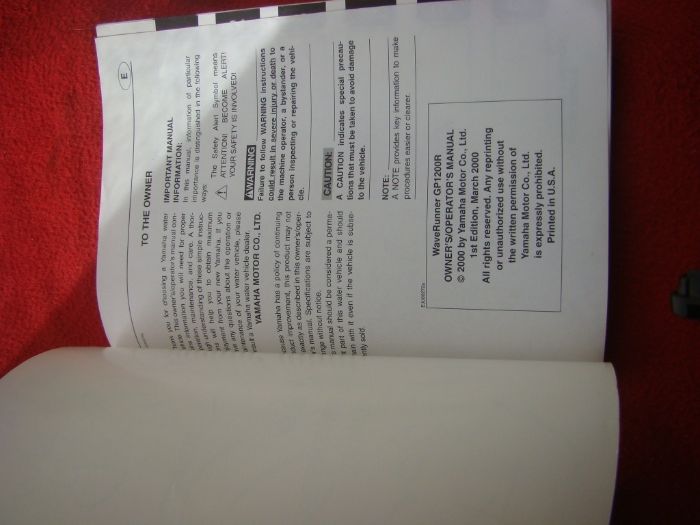 Manuais originais Yamaha WaveRunner GP1200R limited edition