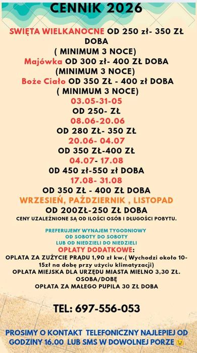 WAKACJE 2026  Sarbinowo ul. Polnych Kwiatów 29 Bajlando.