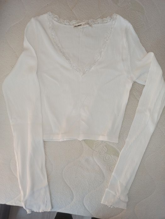Bluzka krótka biała