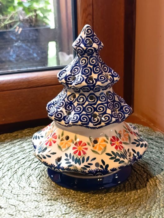 Lampion ceramiczny Boleslawiec duży Manufaktura Bolesławiec