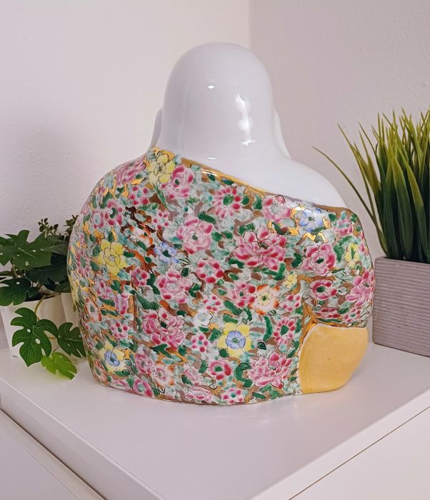 Buda Grande China Família Rosa Porcelana