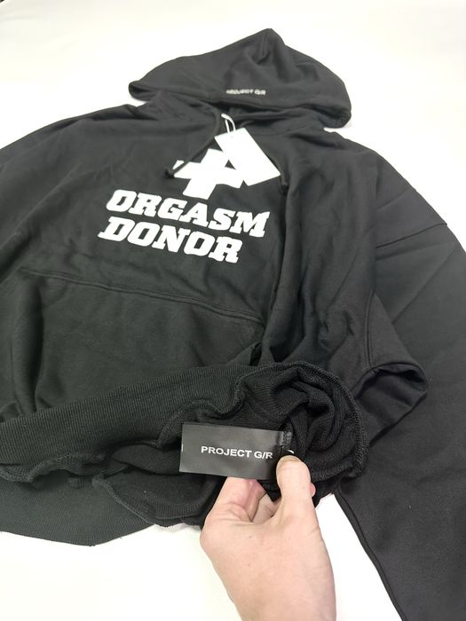 Худи кофта Project G/R hoodie ORGASM DONOR opium black and white S-L