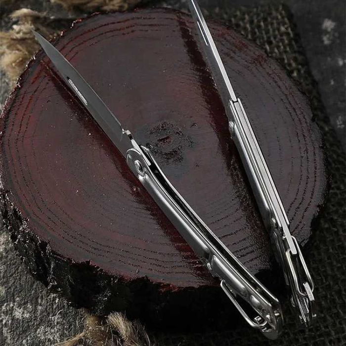 Scyzoryk Kieszonkowy 16cm Składany Nożyk z Klipsem Chromowy Breloczek