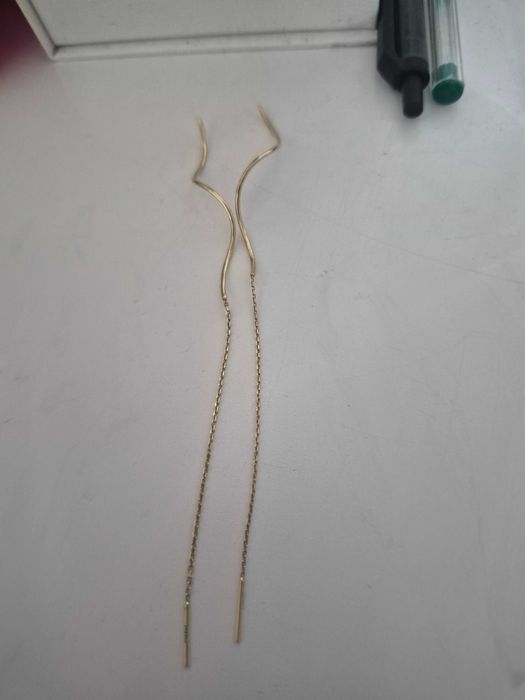 Piękne złote kolczyki spirale przeciągane 585