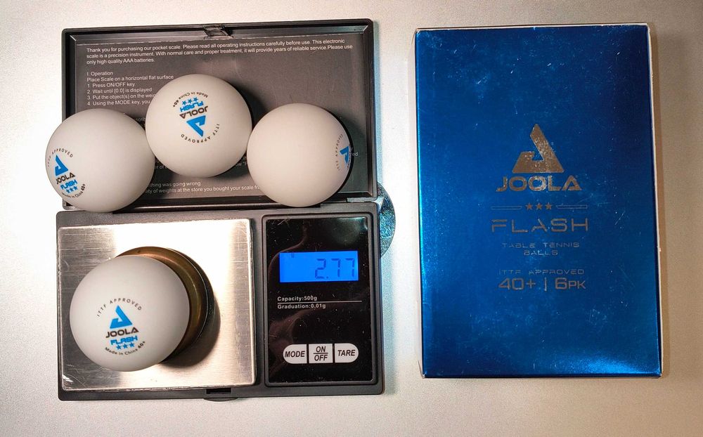 Мячи для настольного тенниса Joola Flash. ITTF, 3 звезды, бесшовные