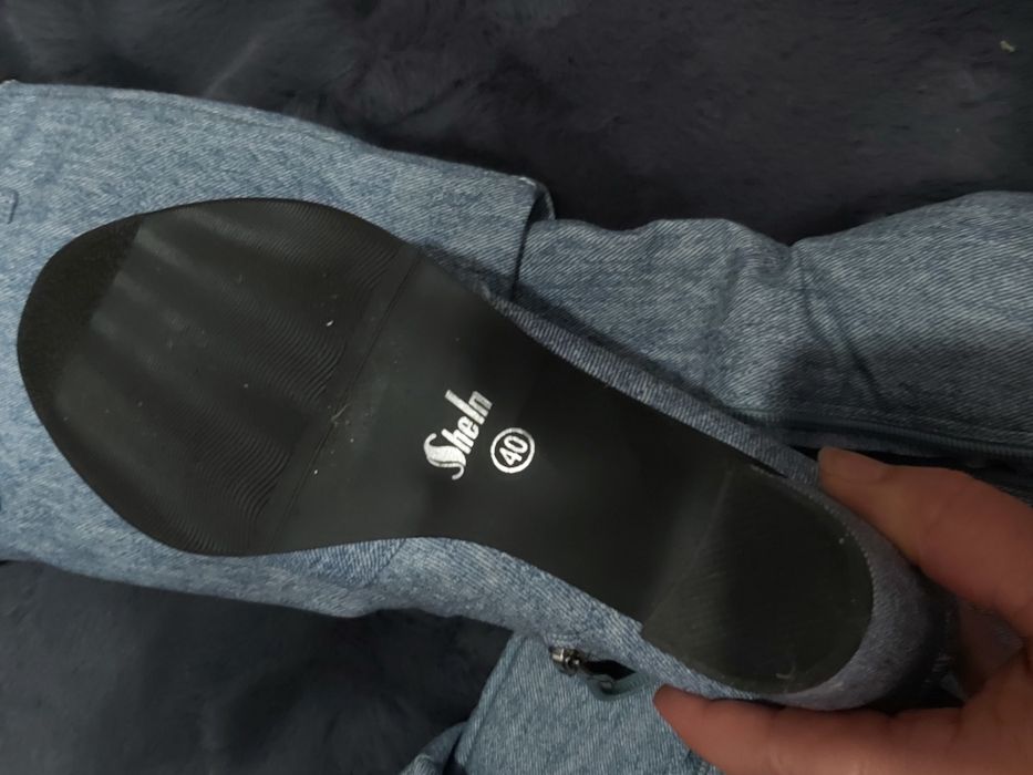 Botas imitação de ganga