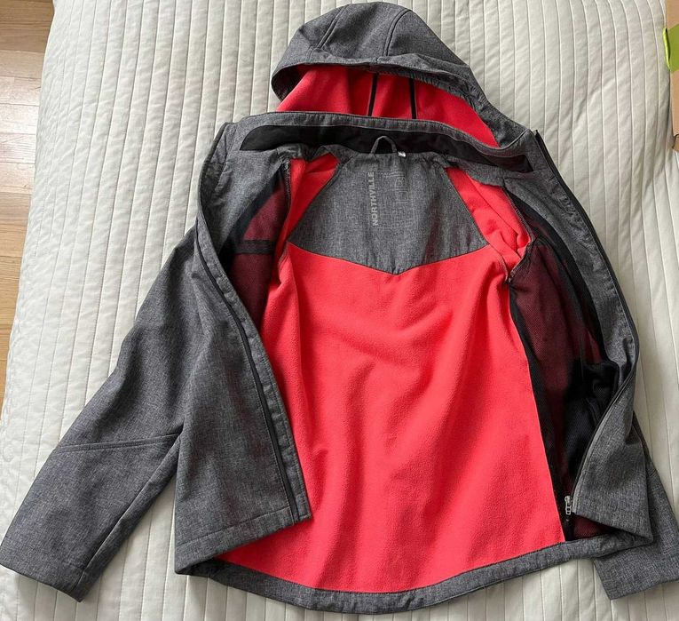 Northville kurtka softshell roz. 164 lat 14 szary melanż fluo odblaski