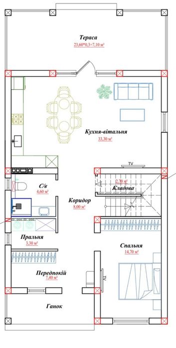 Дом в Червоном Хуторе в рассрочку, 4 спальни, гараж. Первый взнос 51000$