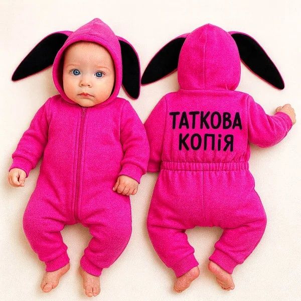 Флісовий ромпер з капюшоном «Таткова копія»