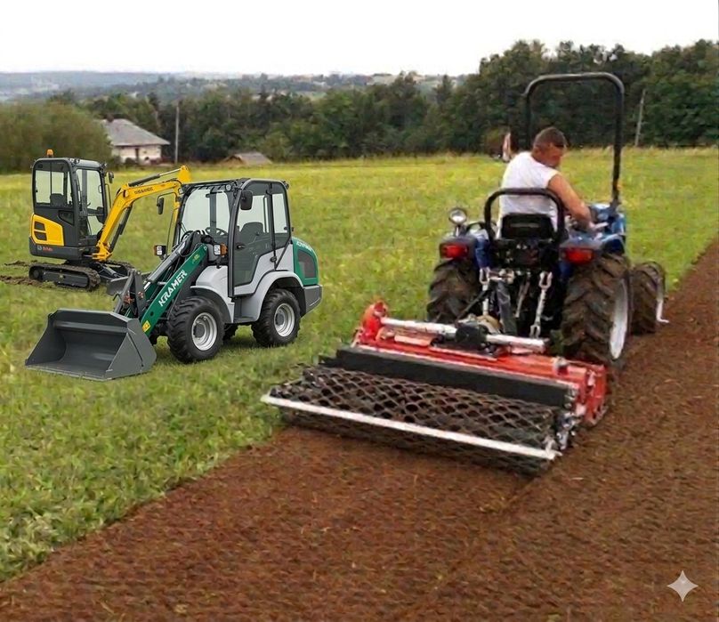 Usługi glebogryzarką separacyjną, koszenie traw nieużytków, równanie t