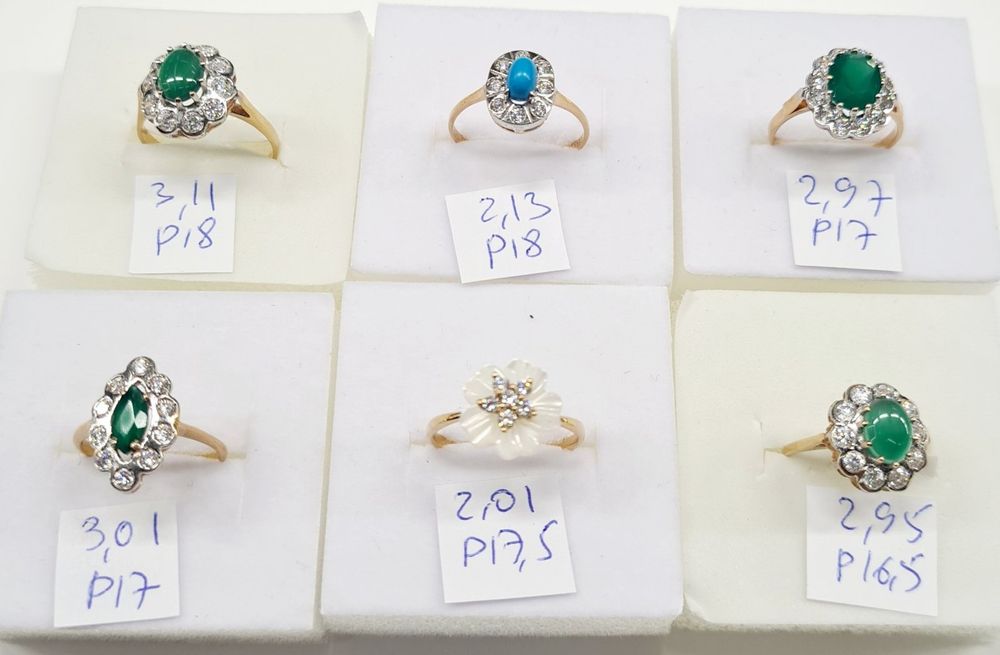 Продам золотые женские кольца с полудрагоценными камнями