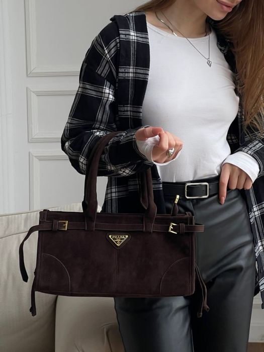 Prada Medium Suede Tote Bag