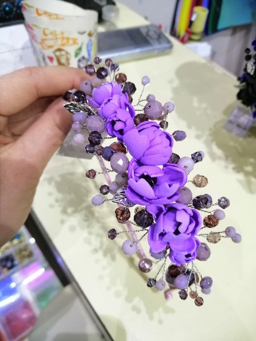 Обруч віночок фіолетовий