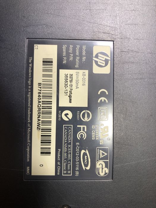 Teclado HP - KB-0316