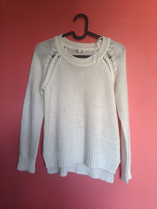 Sweter biały dziewczęcy