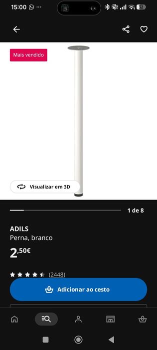 Pé para tampo/móvel