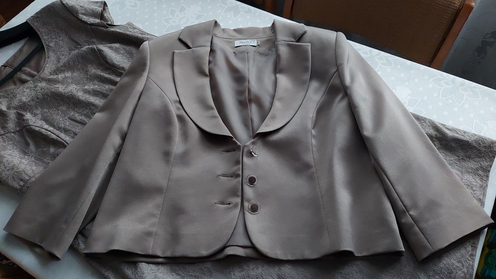 Sukienka elegancka z żakietem 46 Stan idealny