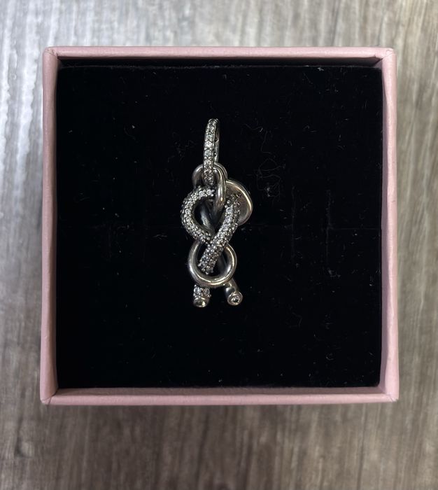 Pandora charms zawieszka podwójna nieskończoność symbol cyrkonie love srebro 925
