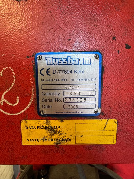 Podnośnik warsztatowy Nussbaum