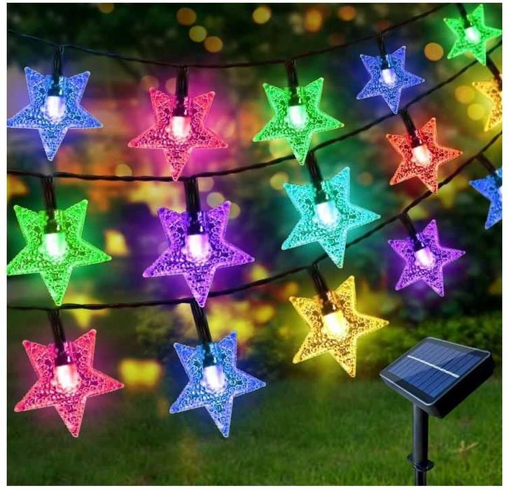 Girlanda solarna 12m gwiazdki 100LED