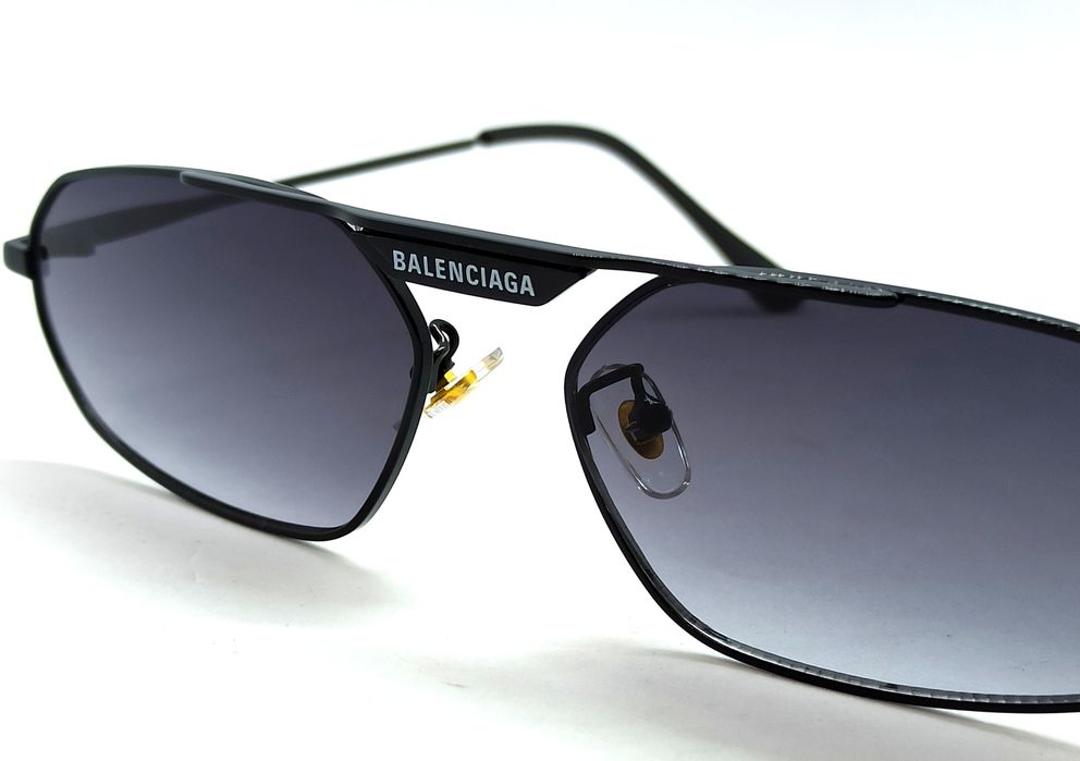Balenciaga очки унисекс модные узкие серый градиент в черном металле