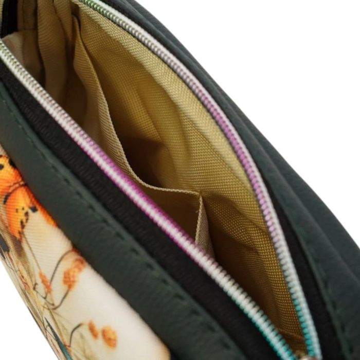 Mini Torebka Box z Ekoskóry z Motywem Motyli i Polnych Kwiatów