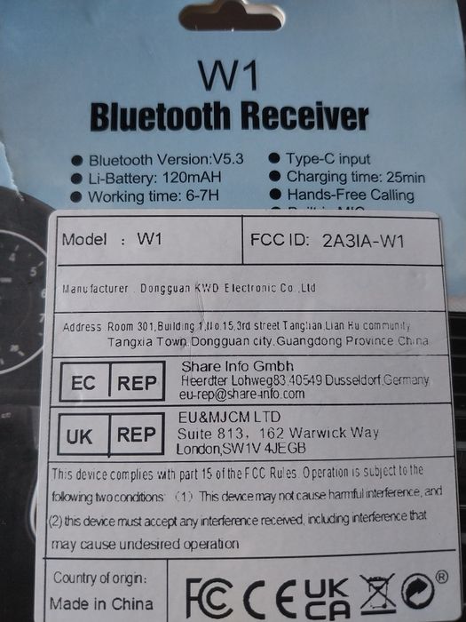 Bluetooth Receptor Casa Carro