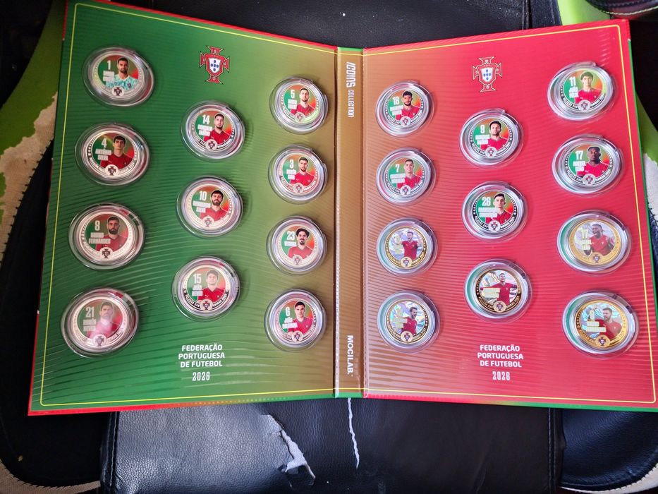 Colecção completa das moedas da seleção portuguesa ICOINS.