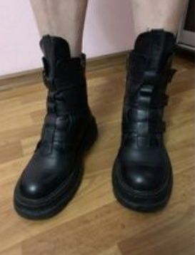 Зимние ботинки  из натуральной кожи