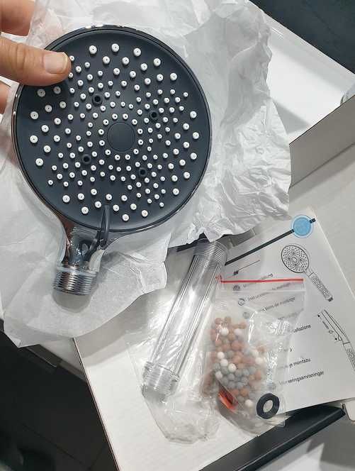 Cabeça de chuveiro com filtro anticalcário PH saudável NOVO PORTES GRÁ