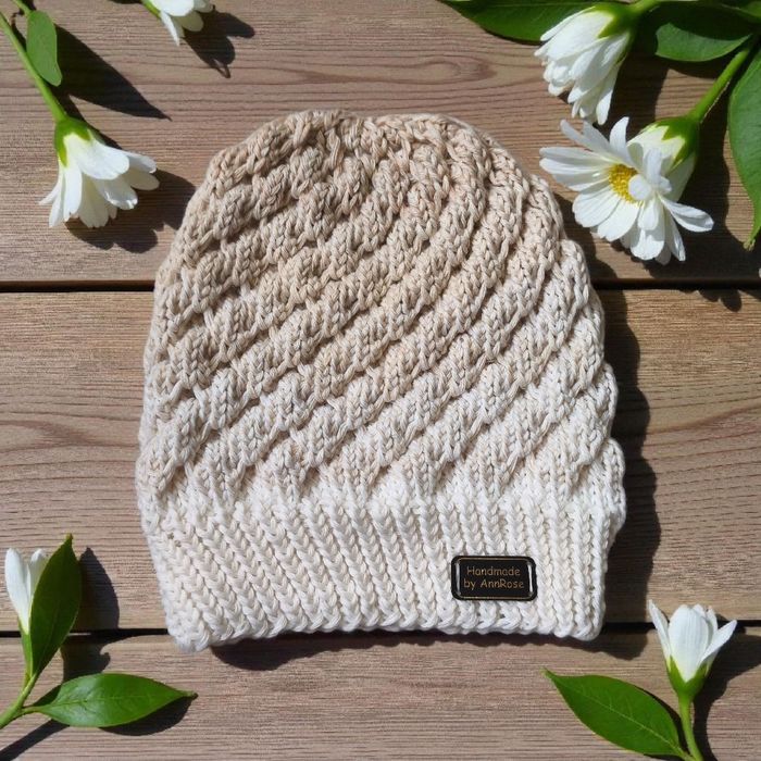 Czapka handmade merino ombre