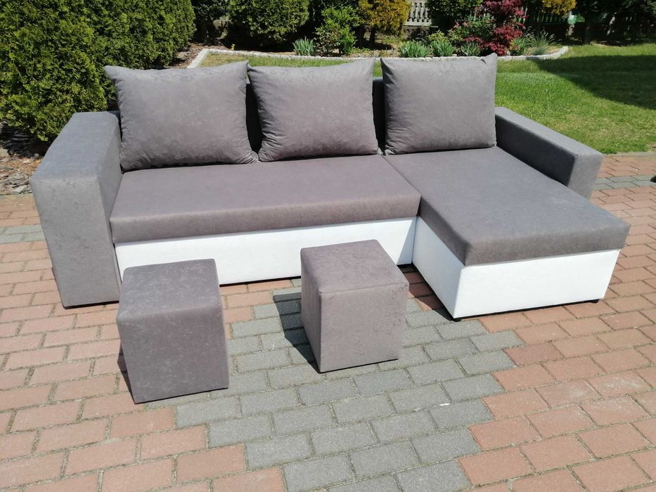 Narożnik Grand z pufami | Wygodny narożnik z pufami