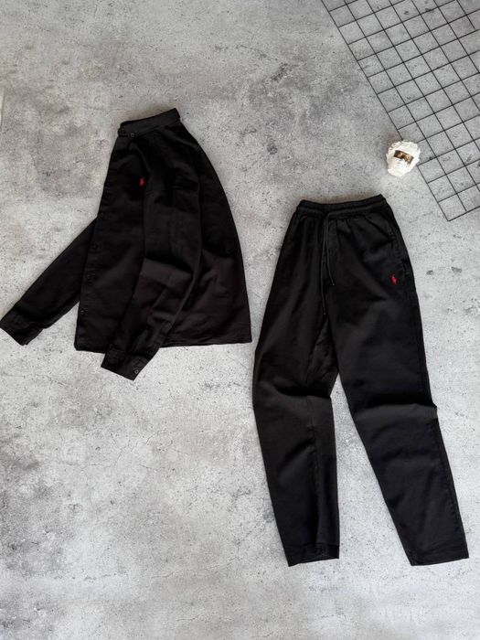 Ralph Lauren Black Cotton Co-ord Set (Shirt & Trousers)