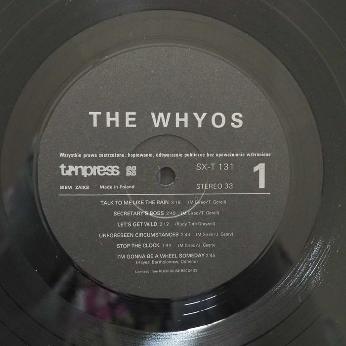 Płyta winylowa The Whyos LP 1988 Tonpress
