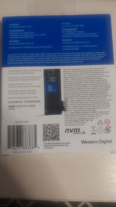 Dysk SSD WD Blue SN570 NVMe 1 TB nowy